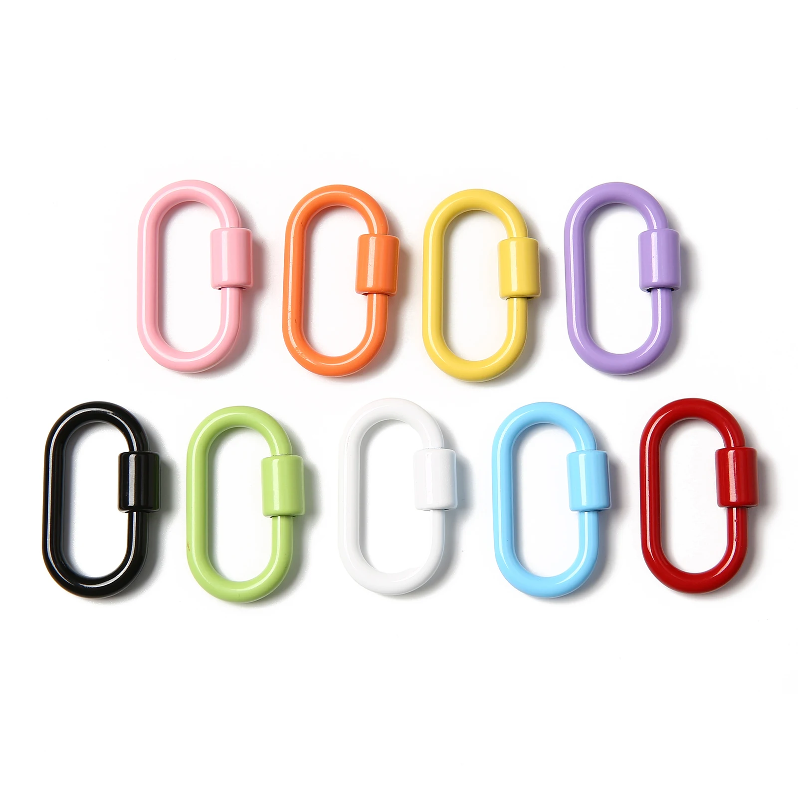 Macaron Color Painted Metal Mini Carabiner Spring Snap Hook DIY Keychain Bag Charm Jewelry Making Accessories