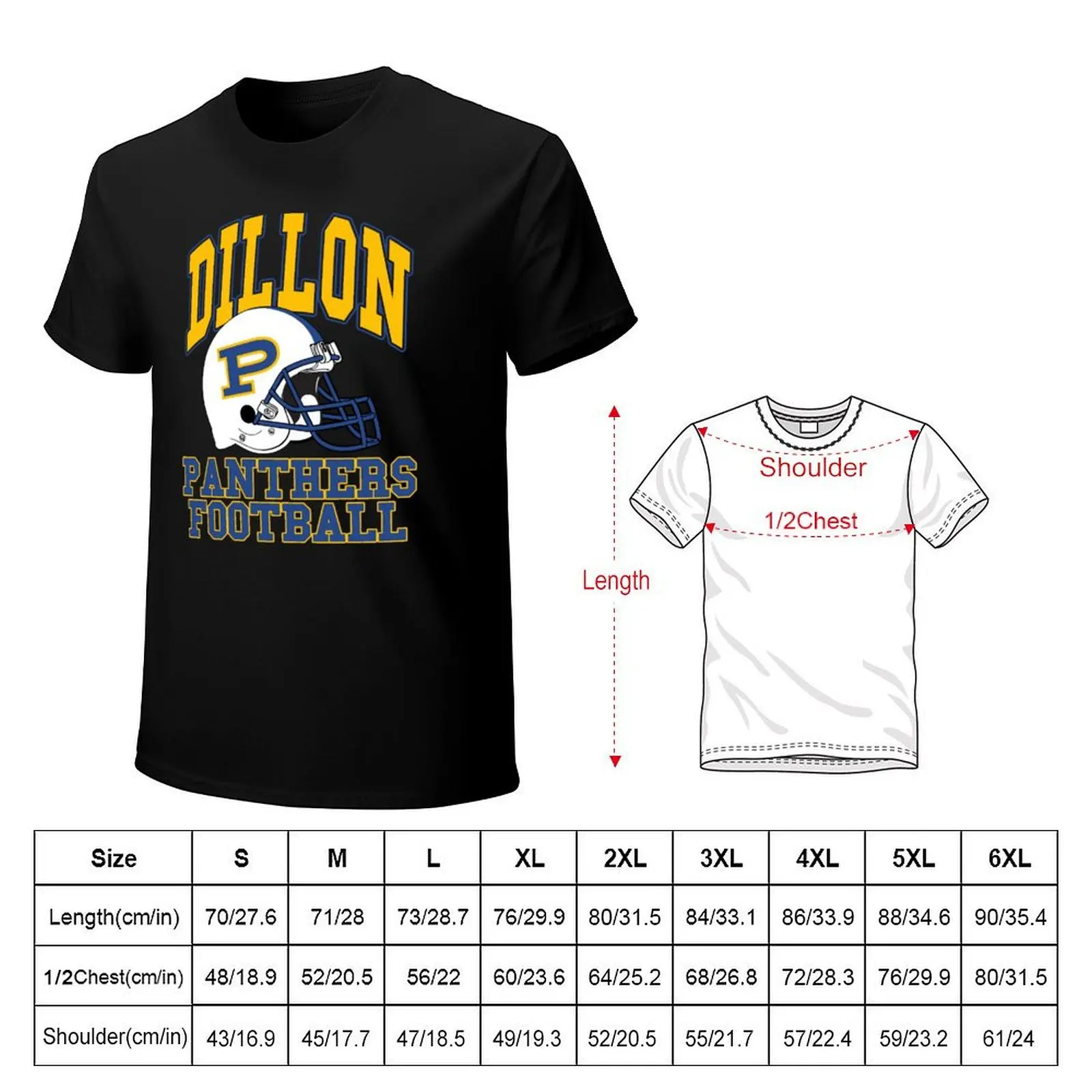 Dillon Panthers Football T-Shirt Fashion Casual Short Sleeve Top