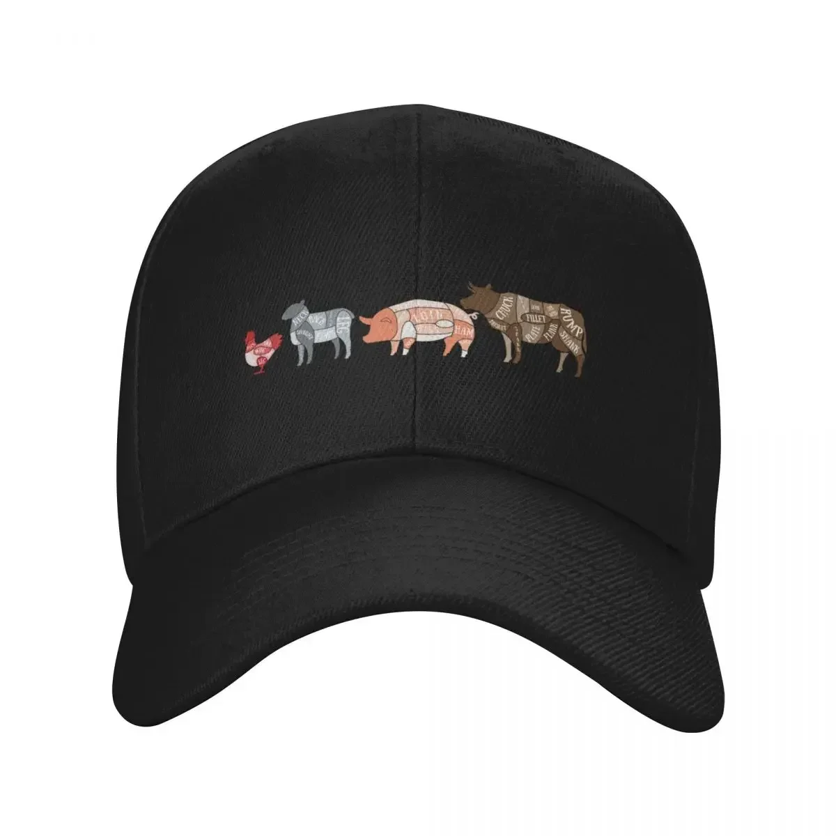 New Butcher Meat Cuts Diagram, Butcher, Chef, Sous Chef, Line Cook, Kitchen, Cook Baseball Cap