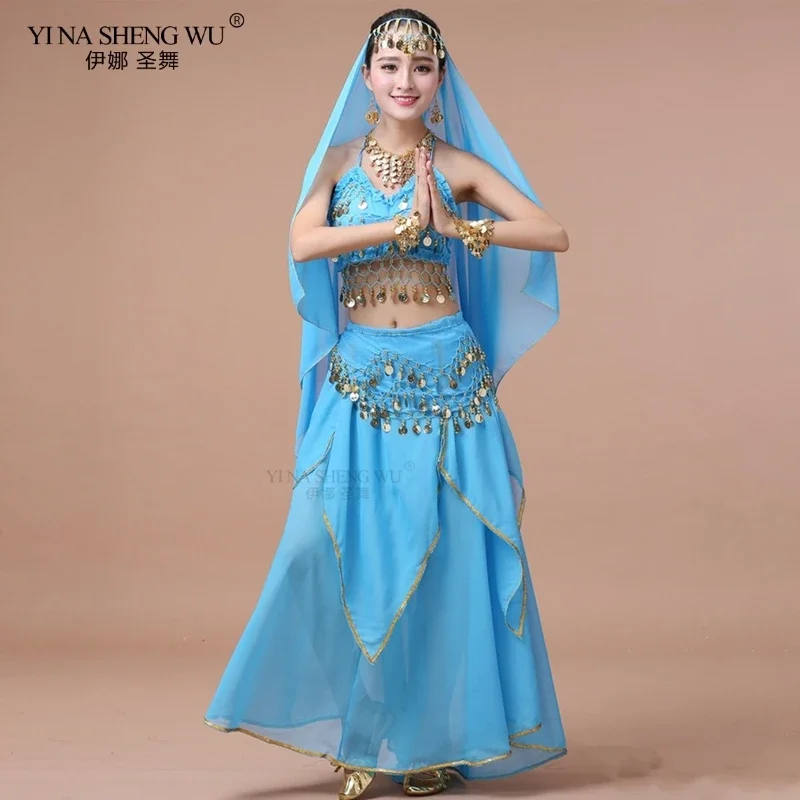 Neue Erwachsene Indische Bauchtanz Kostüm Sets Ägyption Ägypten Bauchtanz Kostüm Bollywood Kleidung Bauchtanz Rock 7 teile/satz