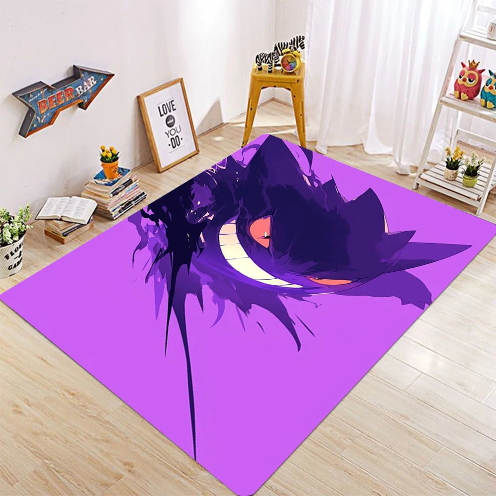 سجادة أرضية بنمط بوكيمون جينجار من مينيسو، أنماط مختلفة مع سجادة سينجار كرتونية في مشاهد ديناميكية مختلفة لديكور المنزل #3