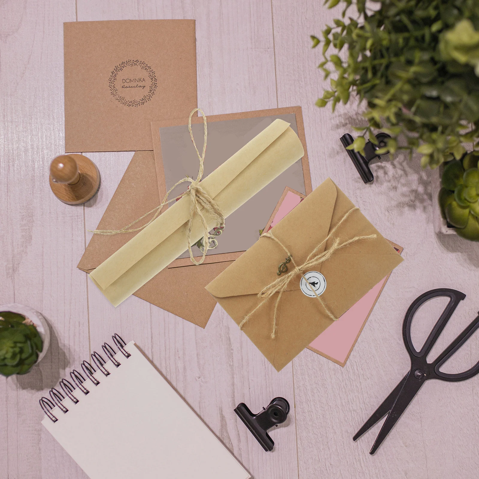 

2 Sets Notebook Letter Paper Old Looking and Envelopes Writing Cute Stationery Vintage Refill with Metal Kit Lovers