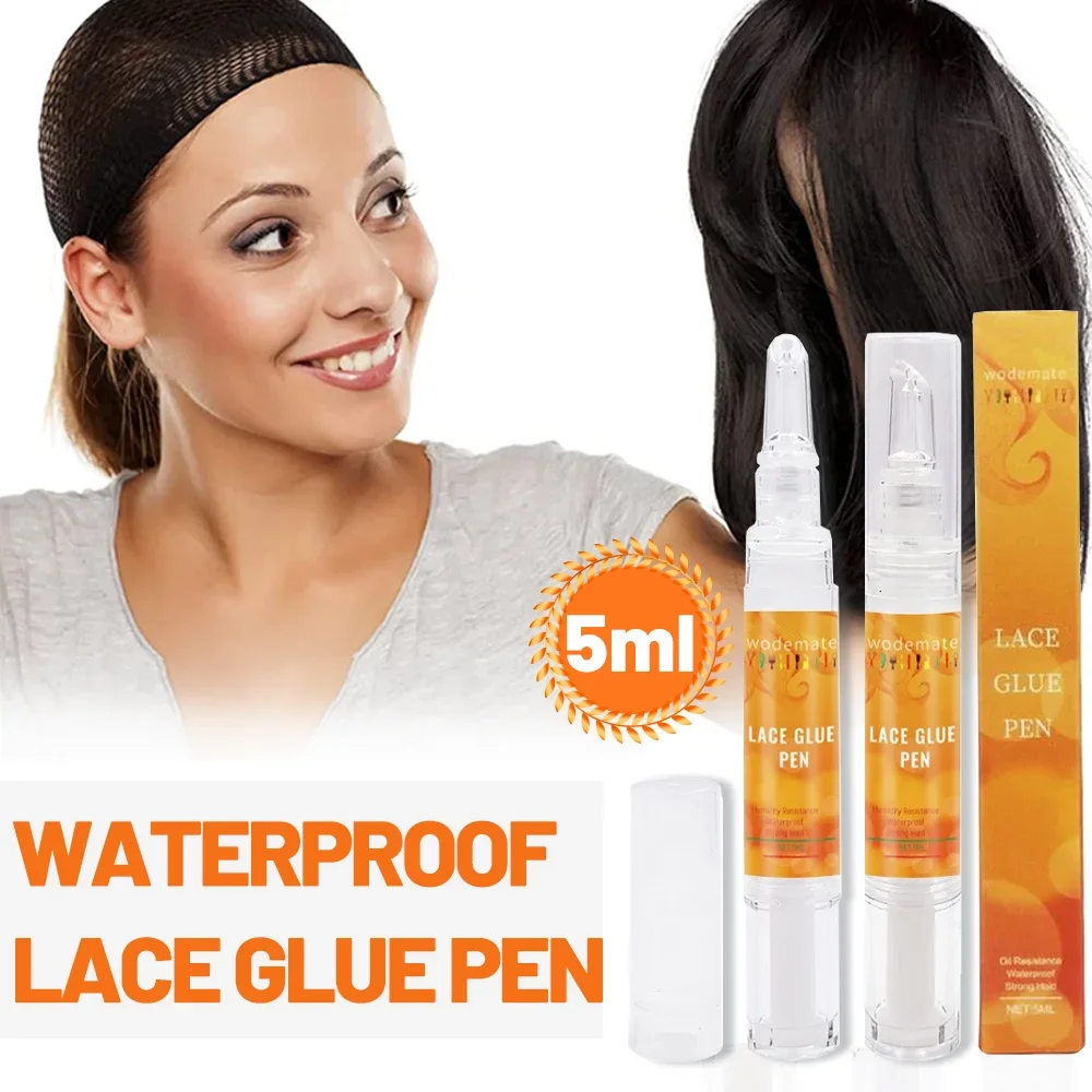 Impermeável Lace Glue Pen, Adesivo de substituição do cabelo, Cola invisível Lace Front Wig, Adesivo de peruca tamanho de viagem para peruca, 6 pcs