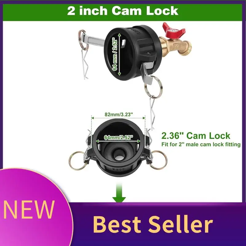 

Адаптер для сумки-тоут ABLU-IBC, 2-дюймовый кулачковый замок для сумки IBC на 275–330 галлонов, адаптер для сумки IBC Tote для садового шланга