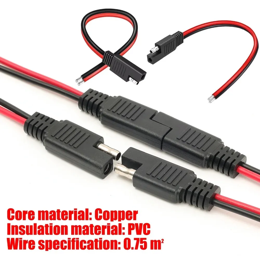 Cavo connettore SAE Cablaggio a disconnessione rapida a 2 pin per pannello solare per moto Batteria Estensione di alimentazione CC automobilistica tenera