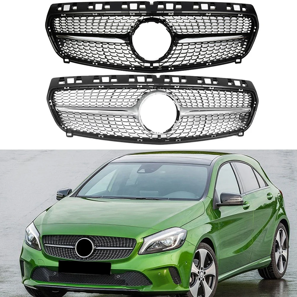 

Front Bumper Racing Grill Billet Grille Cover For Mercedes-Benz W176 A-Class 2013-2015 Diamond