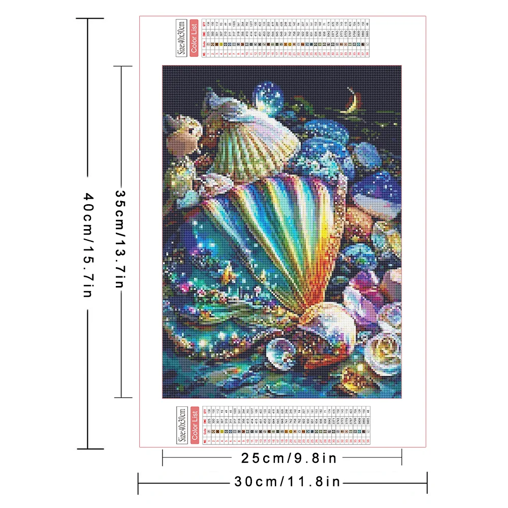 AZQSD Diamond Painting 5d Shell Starfish Landscape Embroidery Seaside Scenery Home Decor Pictures Rhinestones Diy Gift