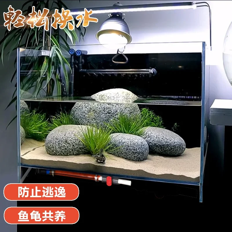 

Special Cylinder for Raising Turtle Comes with Climbing Platform and Drying Platform Integrated Glass Water Turtle Fish Tank