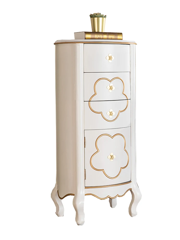 YY Bedroom Jewelry Bucket Door Cabinet Three Bucket Cabinet Solid Wood Side Cabinet Slightly Luxury Decoration Cabinet