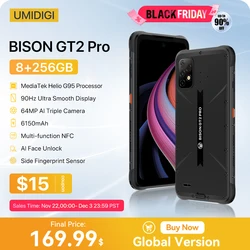 Umidigi-スマートフォンbison gt2 pro,頑丈な12台のモバイル,6.5インチfhd fc,64mpカメラ,バッテリー6150 mah