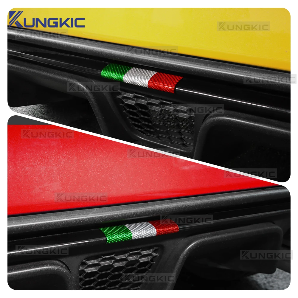 

For Abarth 595 695 595C 695C 2017-2024 Real Dry Hard Italian Color Carbon Fiber Car Rear Bumper Lip Sticker Interior Accessories