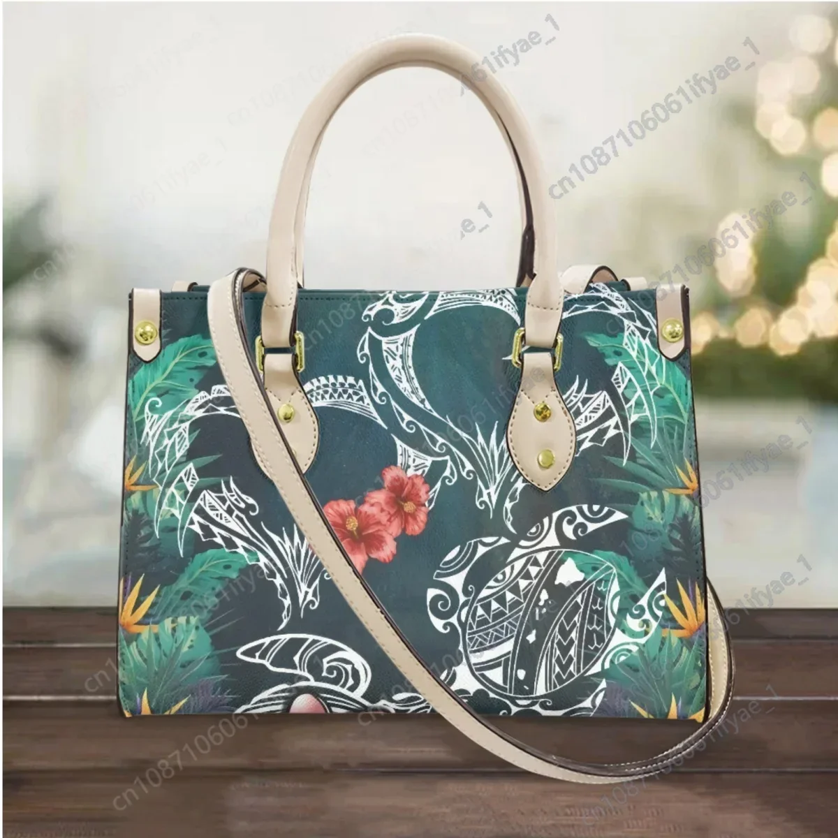 Elegant Commuter Clutch Polynesian Hibiscus Flower Designer Top Handle Messenger Bag New Fashion High Quality Travel Coin Purse