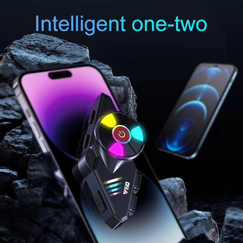 Auriculares Bluetooth Y60 para casco de motocicleta, inalámbricos, resistentes al agua, manos libres, llamadas, música, V5.3, auriculares con luz de Color para Moto