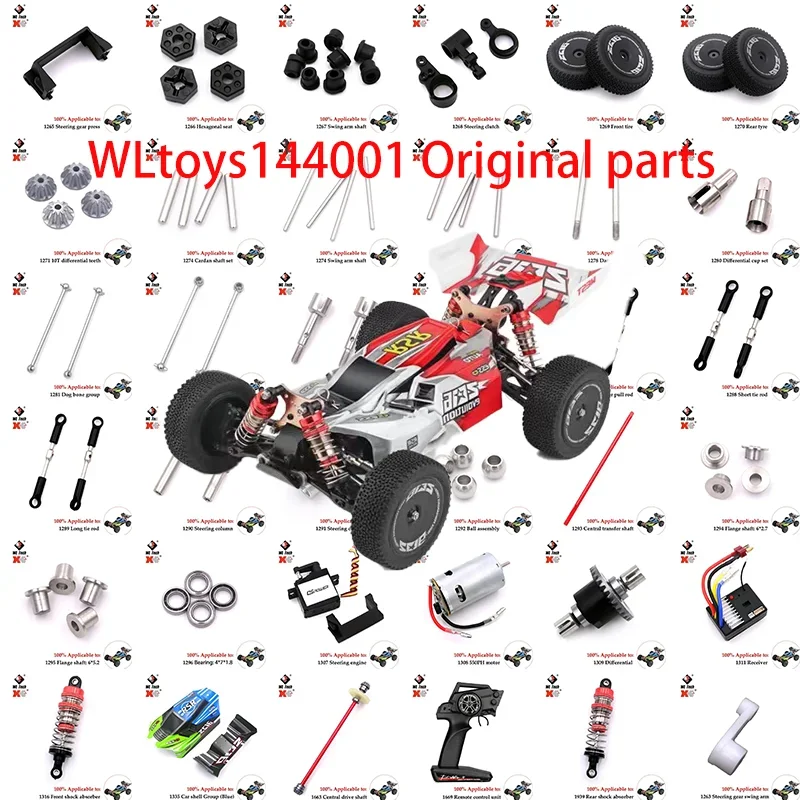 Wltoys144001-1276 124019 124018 Control remoto vehículo brazo oscilante eje óptico 1262 engranaje de reducción piezas de cubierta superior e inferior