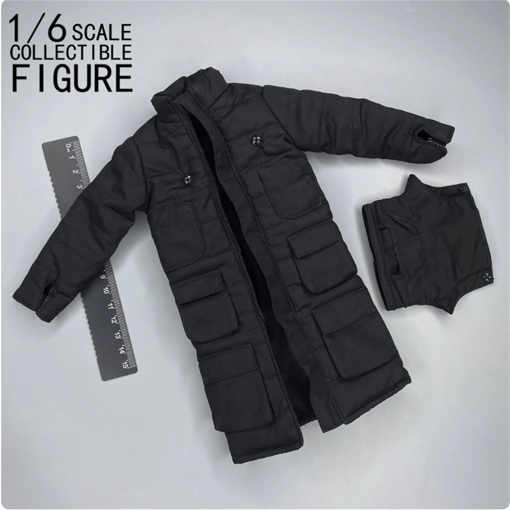 CROWDHTOYS 1/6 Soldier Clothing Accessories Trendy Black Coat Model Toy For 12'' Action Figure Body In Stock
