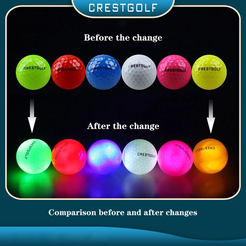 Luminous Golf Ball LED Luminous Night Practice Flash ball 6 boxes Gift Ball Set