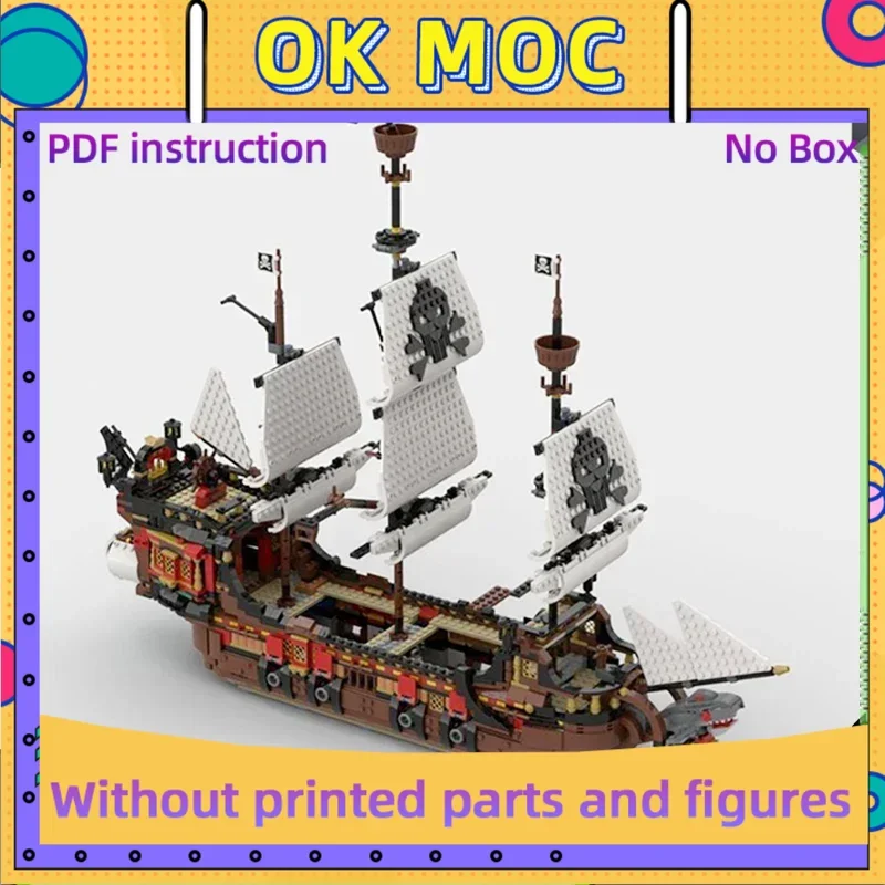 

Moc Building Bricks Military Boat Model Pirates Battleship Technology Modular Blocks Gifts Toys For Children DIY Sets Assembly