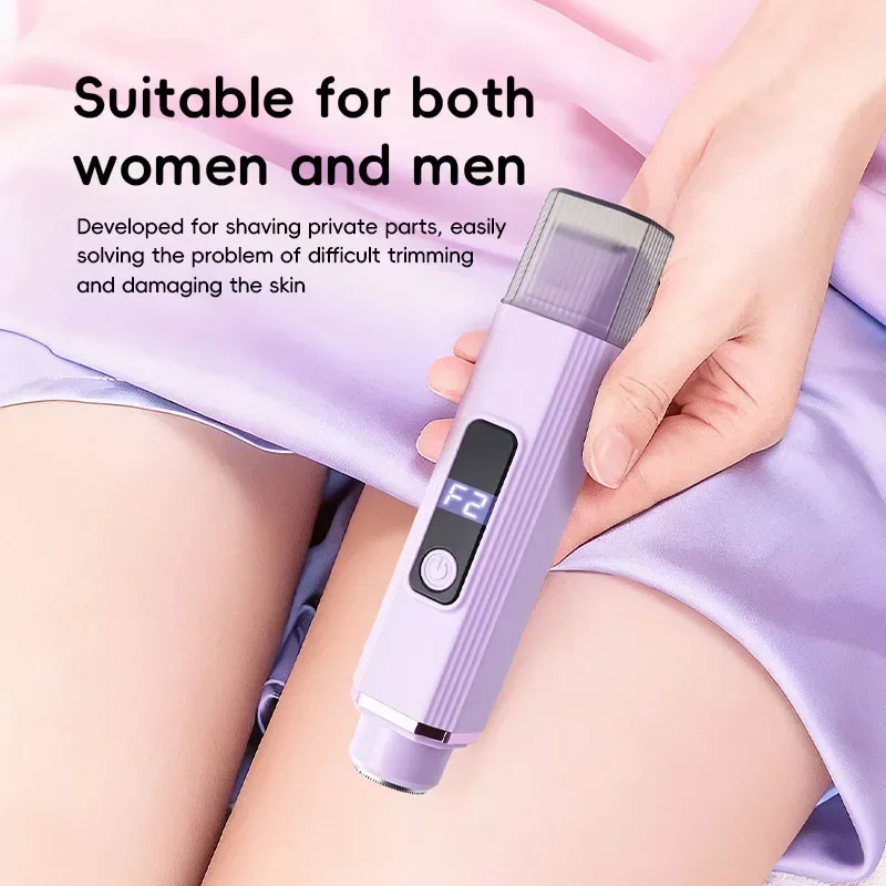 Dual-purpose Female Hair Trimmer 2-IN-1 Electric Shaver & Hair Clipper For Women Facial Leg Bikini Body Painless Hair Remover