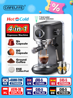 Cafelffe 4in1 Cafetera Cappuccino Coffee Machine Dolce gusto Nes Capsule Espresso Maker ESE Pod Ground Gift for Lover,Dad,Mom