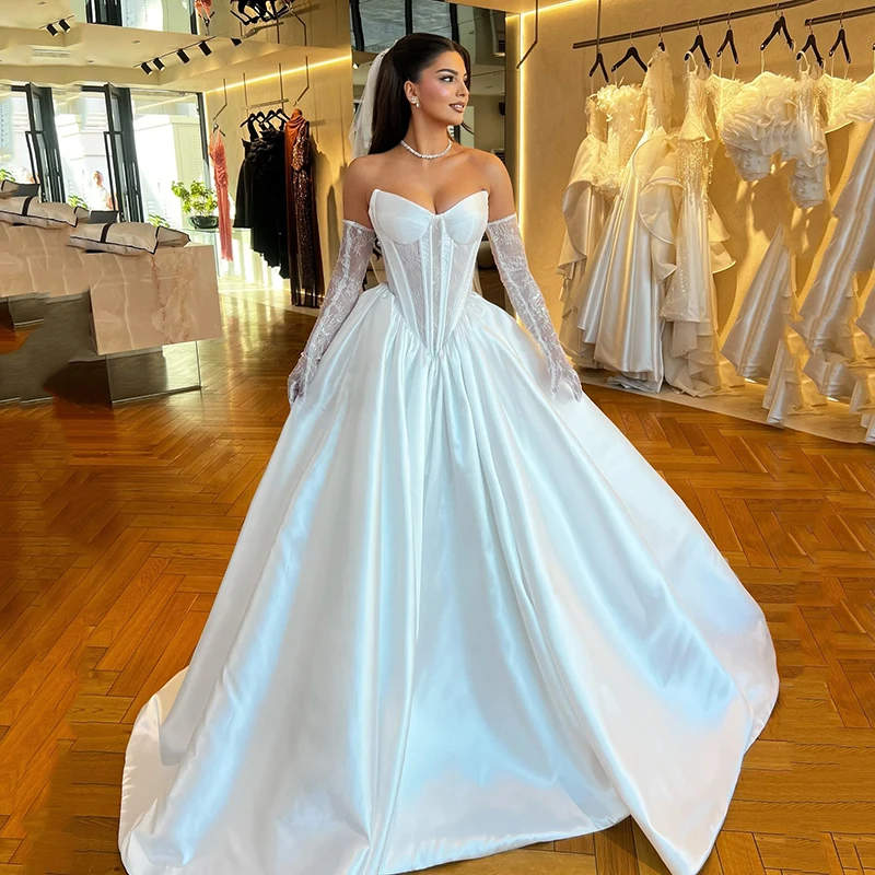 ชุดแต่งงานทรงเอไลน์เรียบง่ายแบบเรียบง่าย แขนกุด คอวี แต่งลูกไม้ สไตล์โบฮีเมียน เหมาะสำหรับงานแต่งงานริมชายหาด งานพรอม หรืองานเลี้ยง สามารถสั่งตัดได้