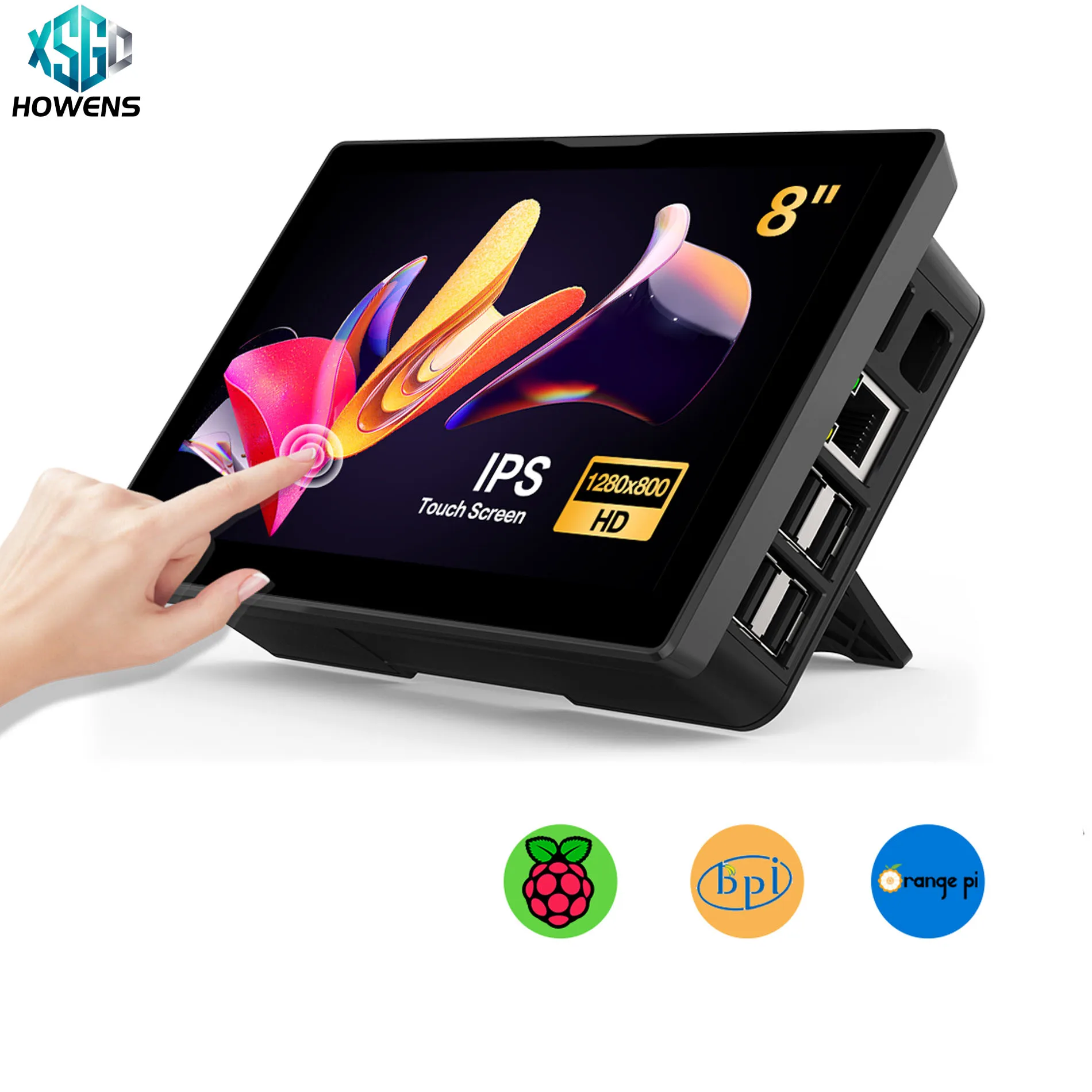 

HOWENS 8 Inch Raspberry Pi Touch Screen IPS 1280x800 HD LCD HDMI- Display for RPI 4B 3B+ 3B PC Secondary Screen Portable Monitor