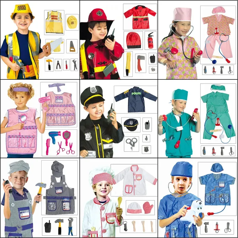 

Umorden Kids Child Doctor Nurse Firefighter Astronaut Costume Occupation Game Role Play Kit Set for Boys Girls Party Fancy Dress