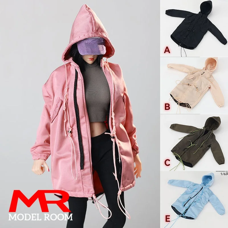 

JO25X-10 масштаб 1/6, женская и мужская толстовка на молнии, ветрозащитное свободное пальто, модель одежды, подходит для 12-дюймовой фигурки солдата, тело куклы
