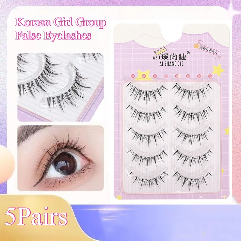 

5 Pairs Korean False Eyelashes Natural Manga Fairy Fake Eyelash Full Stripe Clusters Lashes DIY Extension Makeup Tools