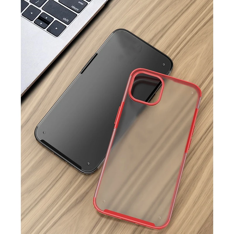 جراب هاتف غير لامع مقاوم للصدمات مضاد للسقوط لهاتف آيفون ، غطاء رقيق شفاف ، جراب حماية