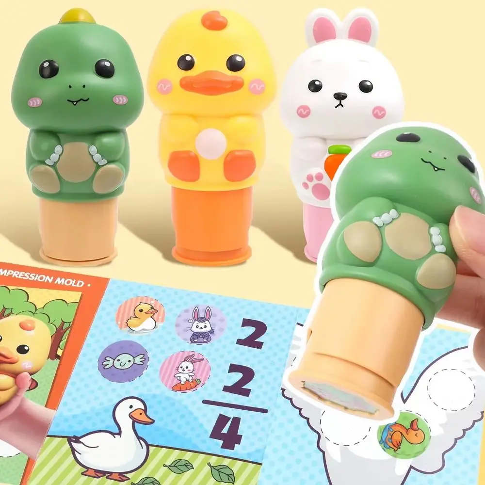 DIY クラフト動物スタンプステッカー面白いシールスタンプご褒美ステッカーおもちゃセットインタラクティブ防水子供用シール