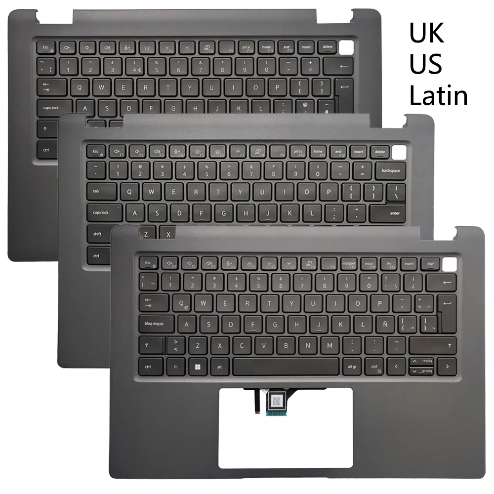 

New Backlit UK/US/Latin/Spanish Keyboard For Dell Latitude 3440 E3440 0R2DCD With Palmrest Upper Cover Case