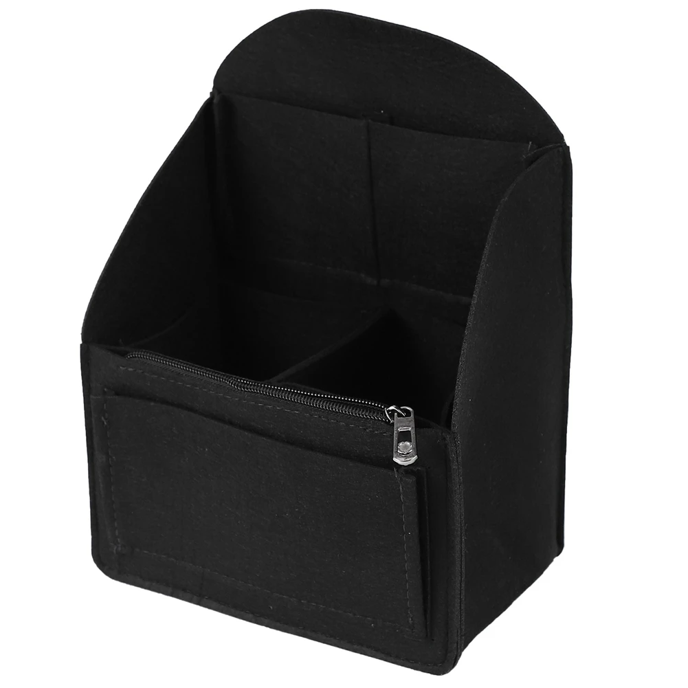 

NEW-2X Felt Backpack Insert Organizer Storage Bag Universal Bag In Bag Men Women Shoulder Tote Bags Handbag(Black)