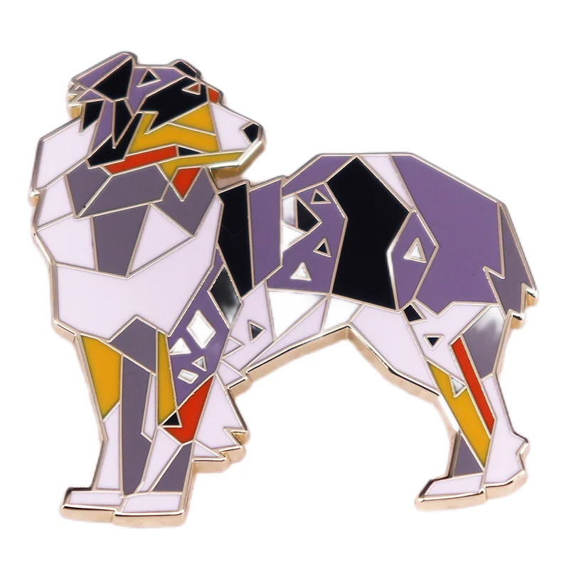 Border Collie Art Brooch Pin Badge Accessory