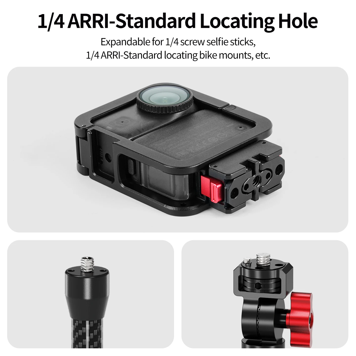 Doppelseitiger Magnetkäfig für DJI Osmo Nano Action-Kamera, Vollschutzrahmen, Cold Shoe, 1/4-Zoll-Stativ, Selfie-Stick-Erweiterung – Detail 8
