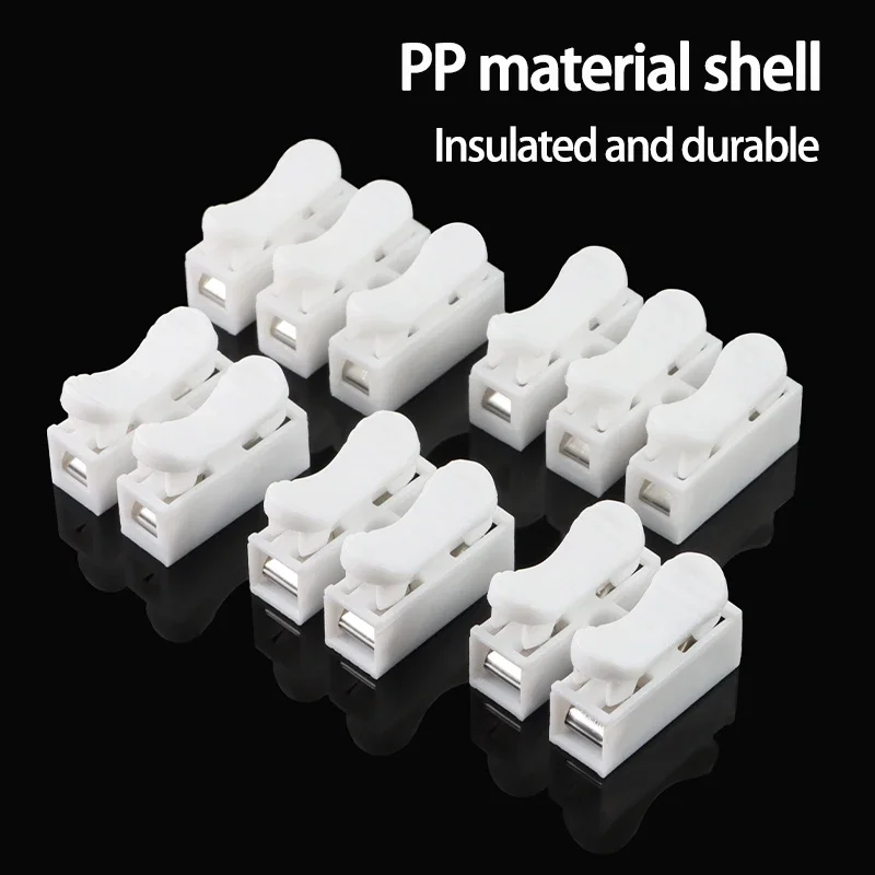 10/50pcs CH2/CH3 Press Type Wire Splice Clip Flame Retardant No Stripping Quick Connect Terminal for Light Wire Docking