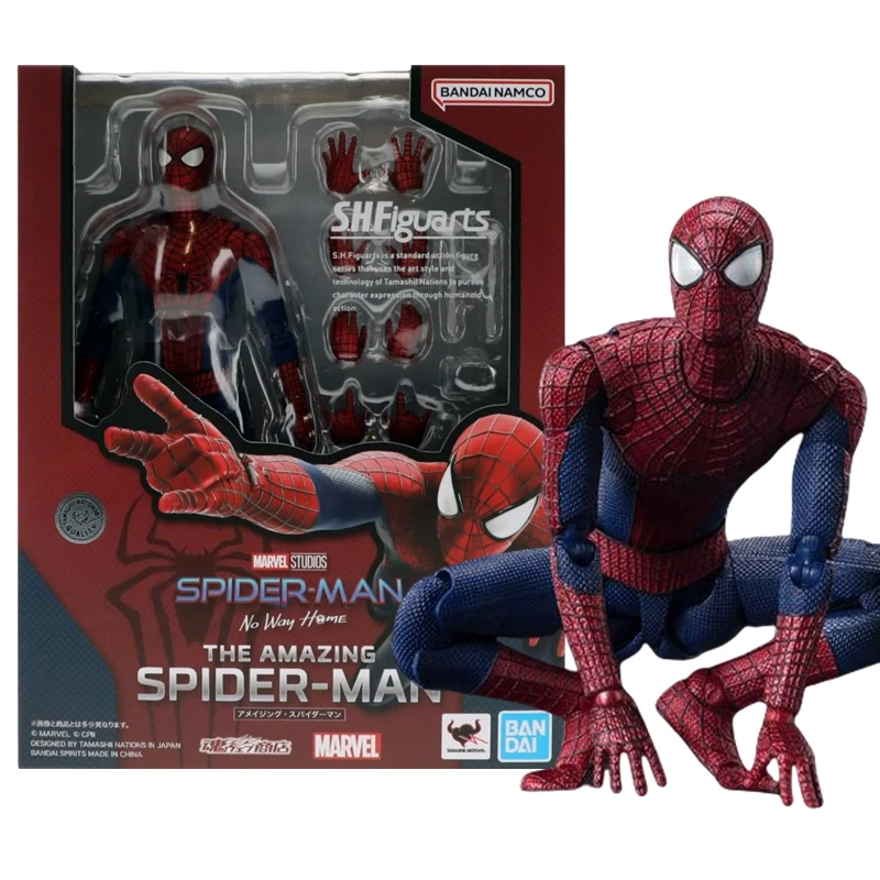 Man SHFiguarts Spider No Way Home Action Figure Peter Parker 1/12 Joint Movable Shf Statue Model Toys for Kids Collection Doll