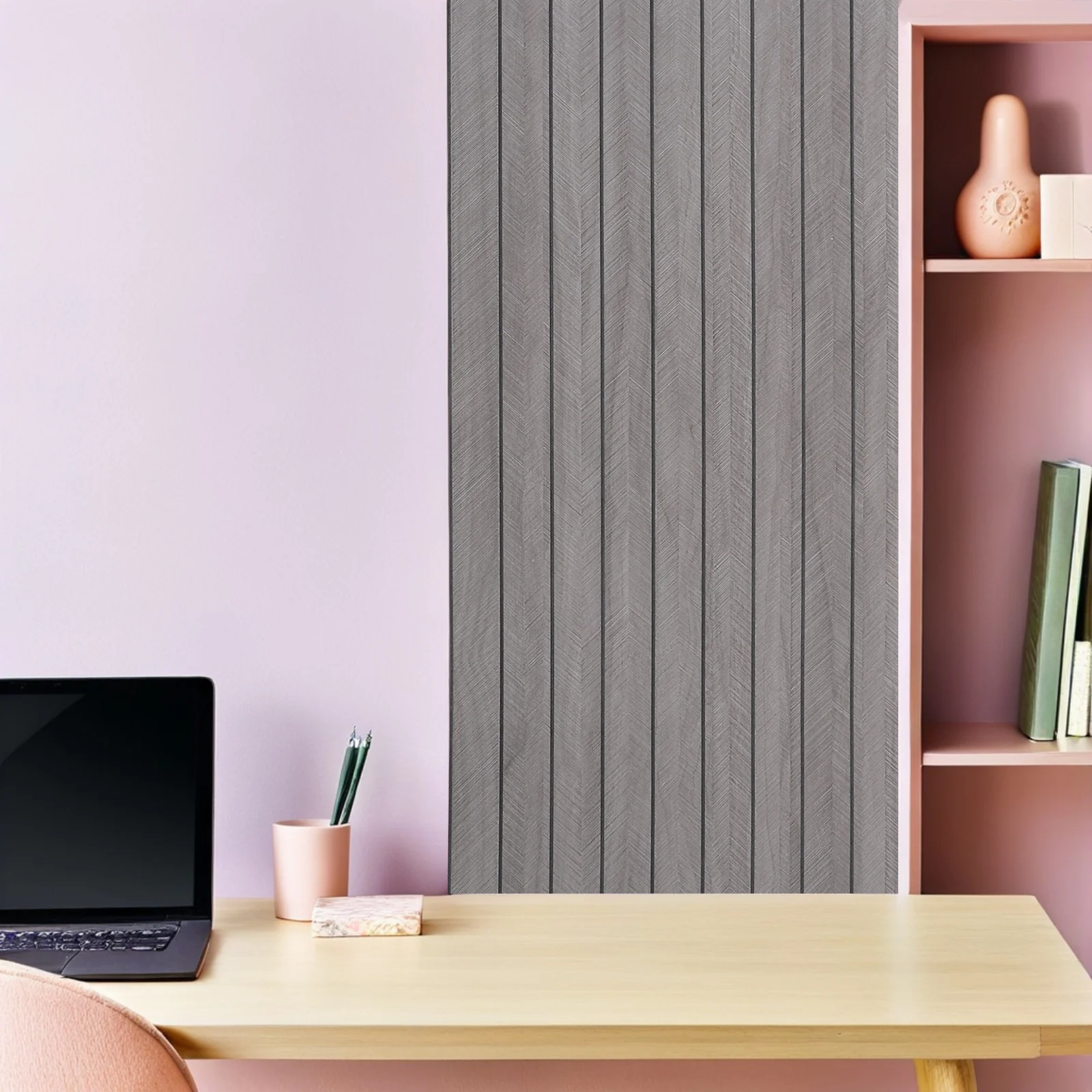 

Wood Grain 3D Peel Stick Self Adhesive Thicken Wall Panel Waterproof Decorative Background Dark Grey Shelf Kitchen Countertop