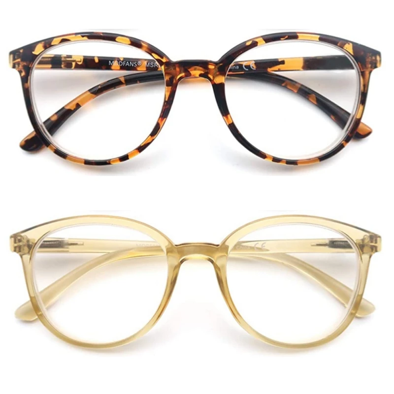 MODFANS Oversized Reading Glasses For Women and men,Classic Round Sunglasses Readers Frame with Spring Hinge +0.5 ~ +4.0