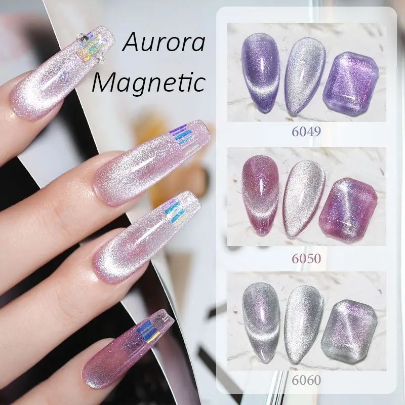 Clou Beaute Aurora Magnetic 9D Cat Eye Reflective Broken Diamond Gel Nail Polish Summer High Saturation Nail Art UV Gel Varnish