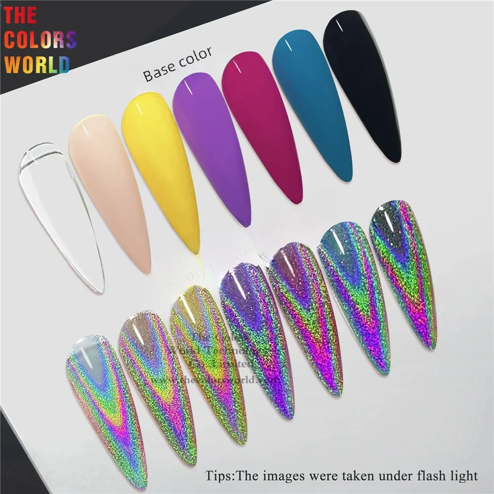 Holografisch pigmentpoeder voor nail art of andere decoratie, zilverkleur, Magic Mirror, chromeffect, TCWB182