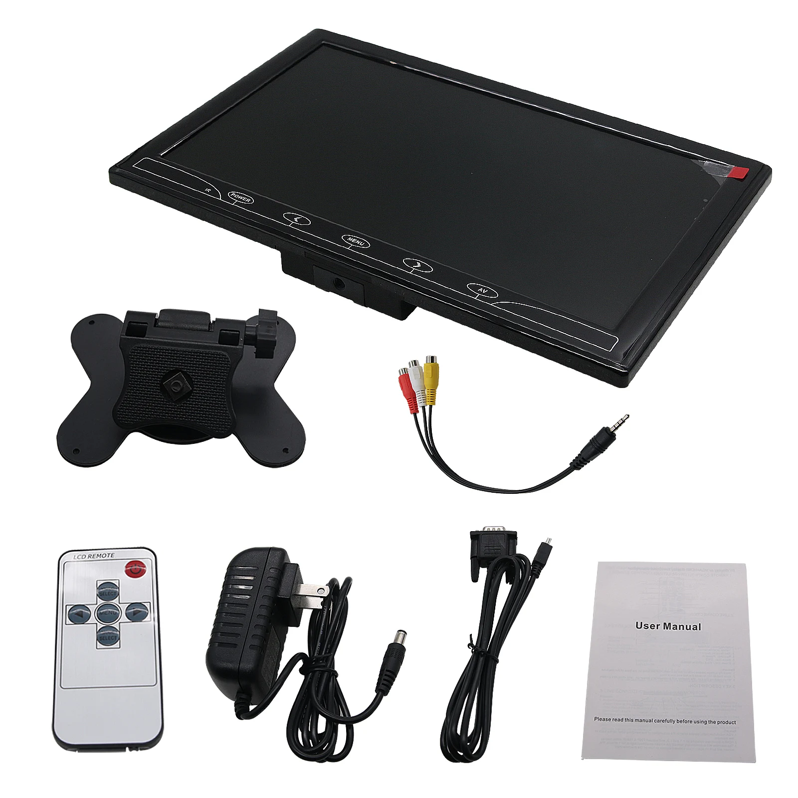 

10.1" Car TFT LCD Monitor Car CCTV Monitor Display Screen with High Definition/VGA/AV Touch Button for PC Car DVD