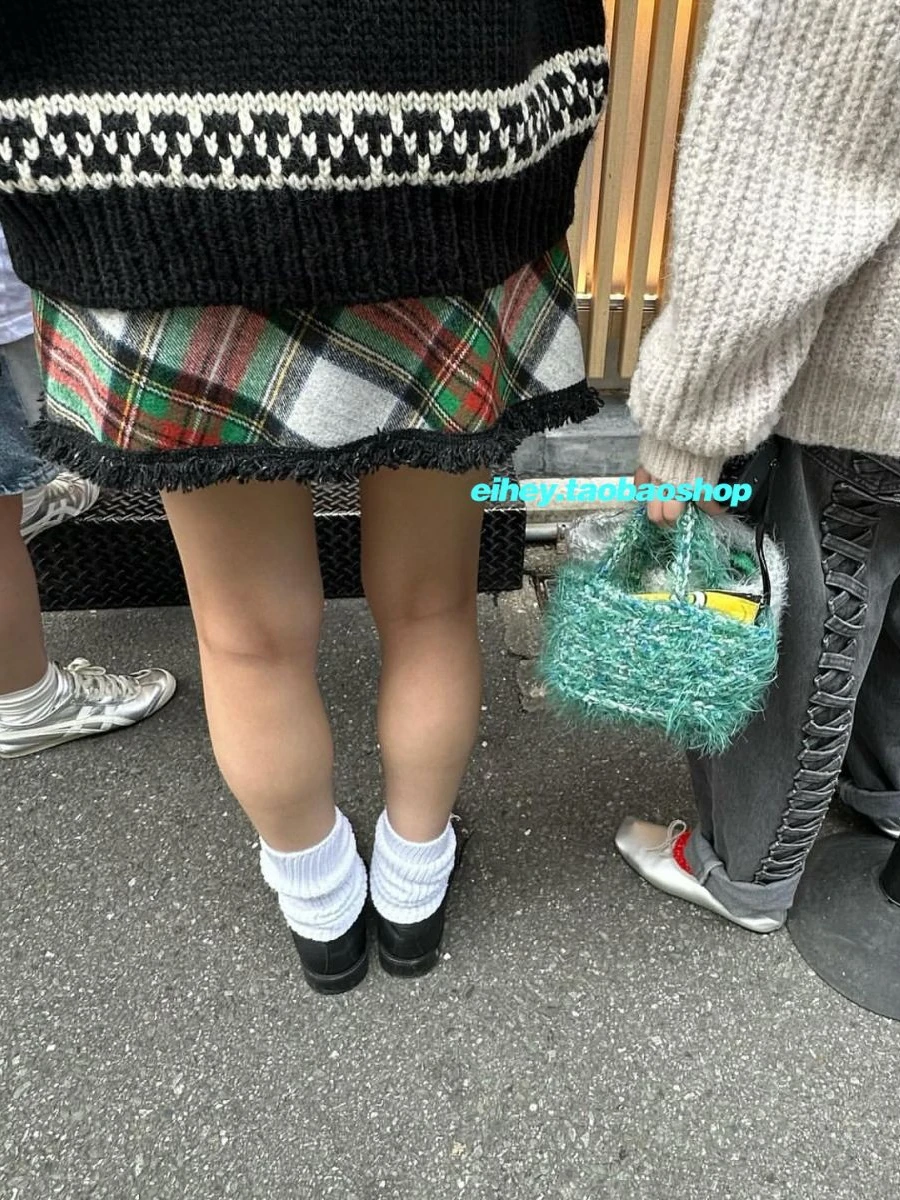 England Classic Plaid Patchwork A Line Skirt Women Preppy Design High School Christmas Furry Spring Mini Skirts