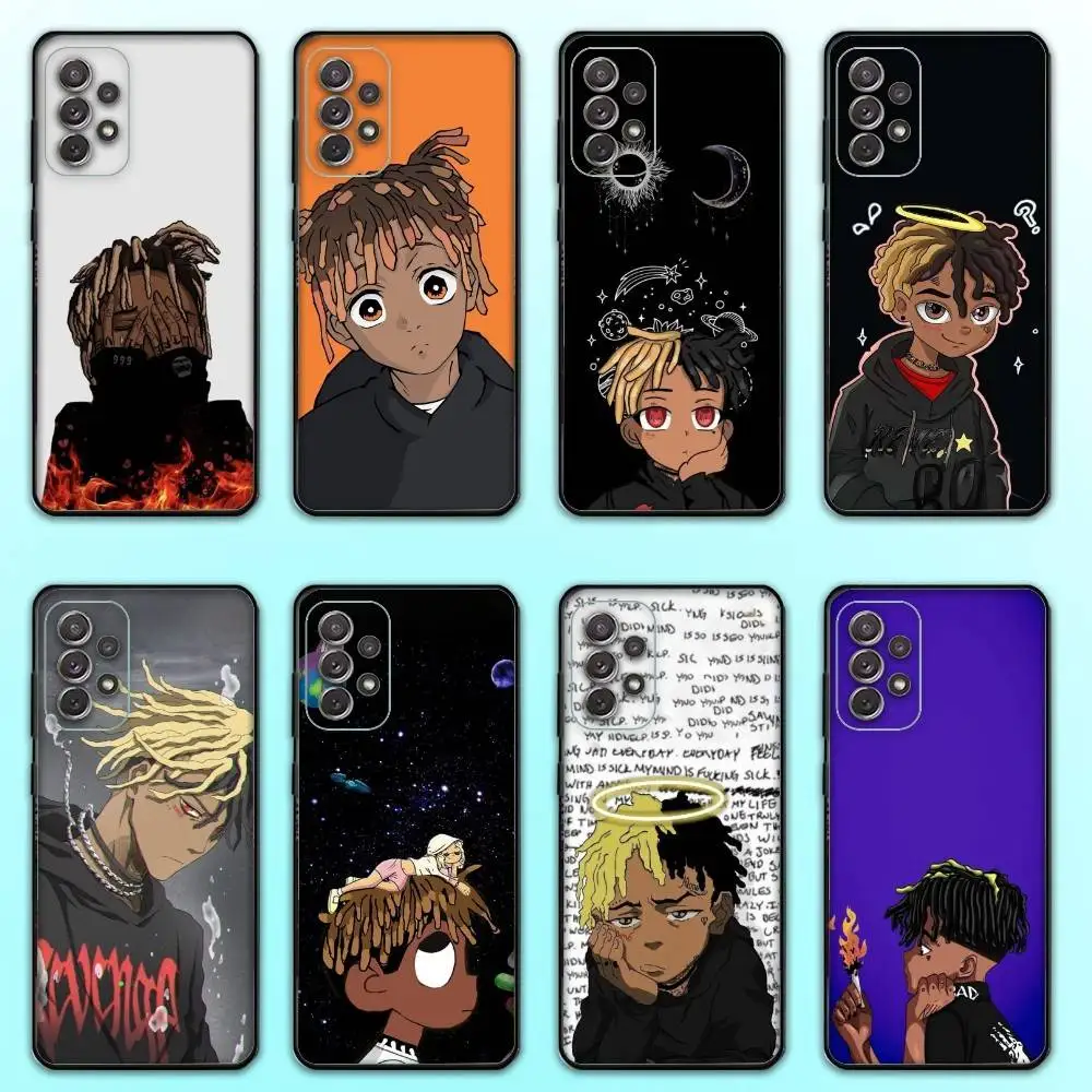 حافظة لهاتف Rapper 999 J-Juice W-WRLD لهاتف سامسونج S25، S24، S21، S22، S23، S30، Ultra، S20، Plus، Fe، Lite، Note، 10,9,5G غطاء أسود