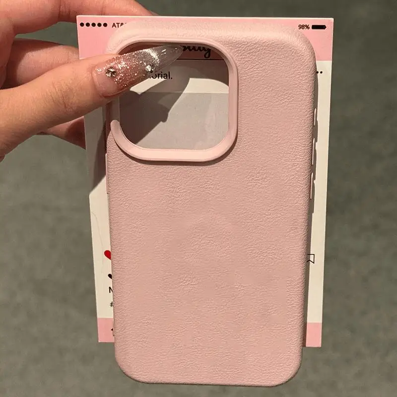 Lychee Muster Textur Telefon Fall Für iPhone 13 16 Pro Max Fall Abdeckung Für iPhone 11 12 14 15 Pro max 12 pro max Silikon Fall Haut
