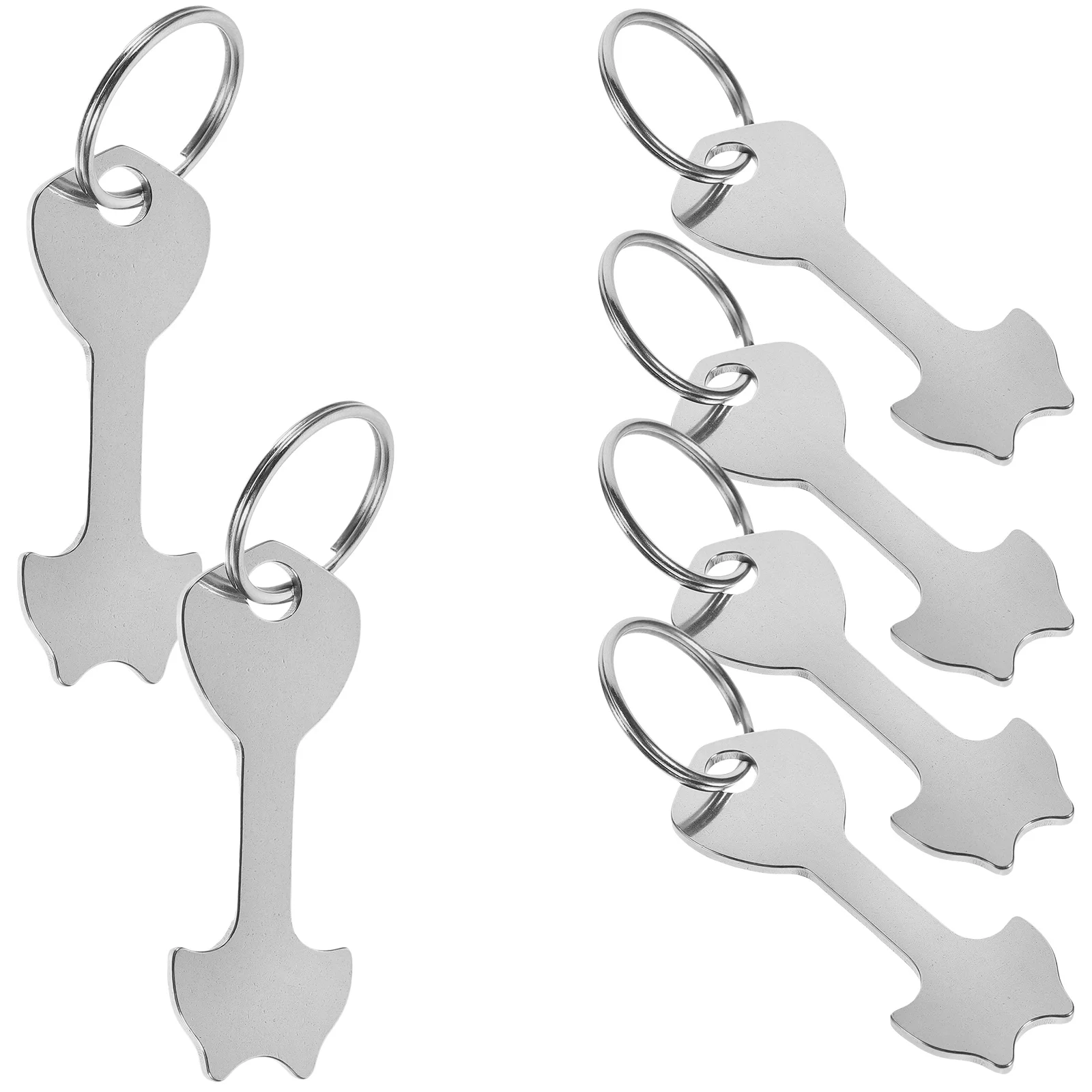 6 Pcs to Disassemble Cart Token Key Fob Tokens Buckle Keychain Zinc Alloy Trolley Ring Hanging Keyring