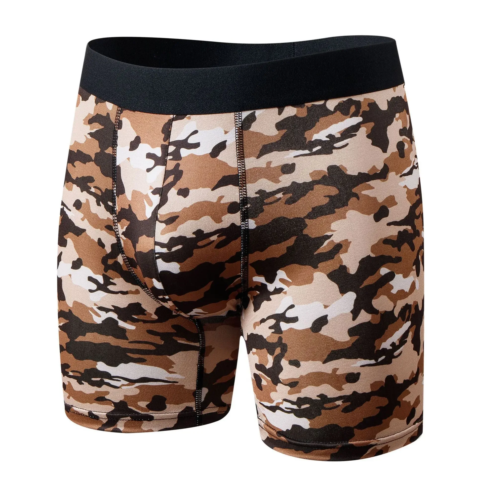 1Pcs Medium Long Styles Men's Style Summer Camouflage Four Cornered Pants Comfortable Breathable Men's Boxer Running Shorts