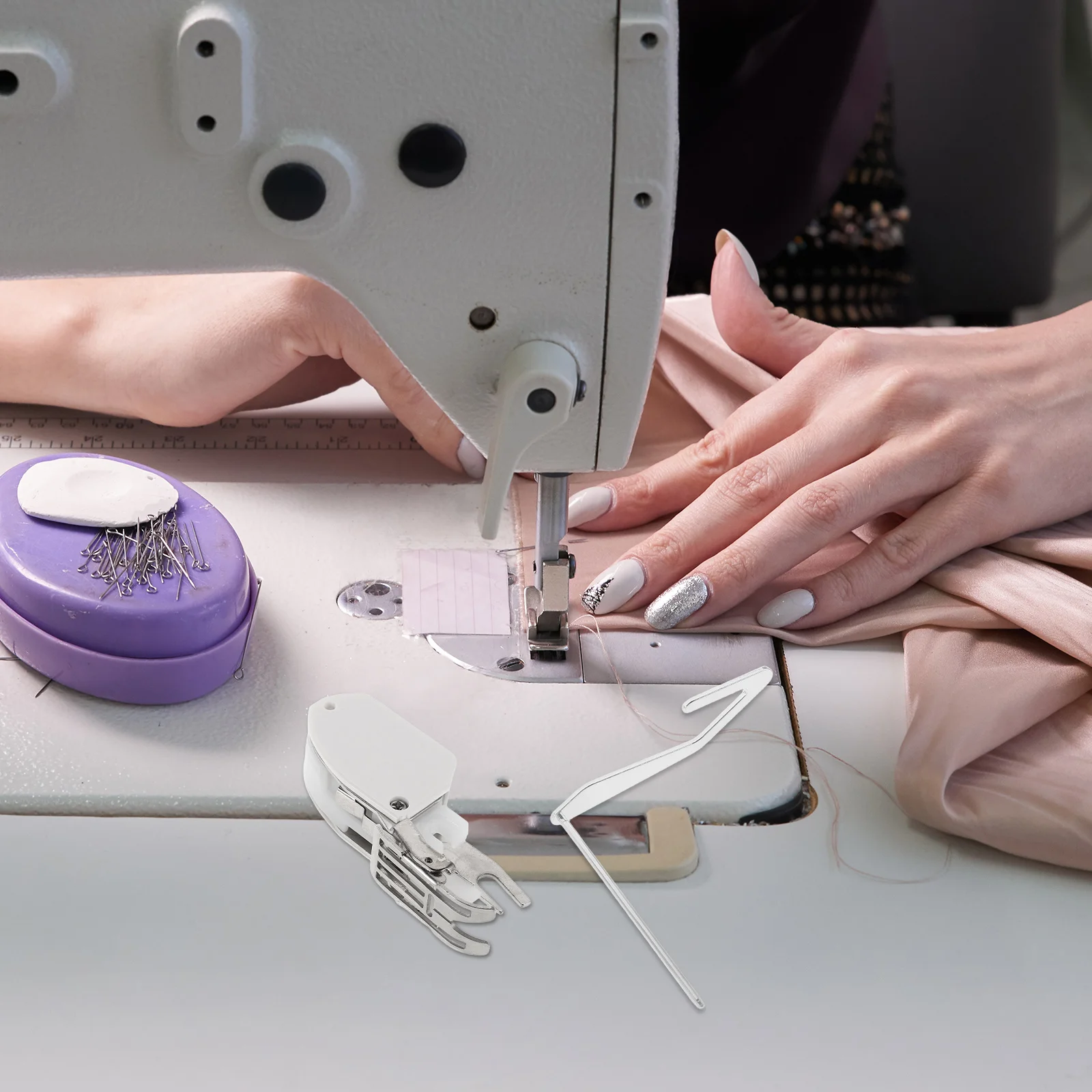 

Thick Fabric Pleating Metal Guide Bar Rolled Hem Hemmer Edge Folding Home Machines Universal Sewing Accessories Quilting Thick