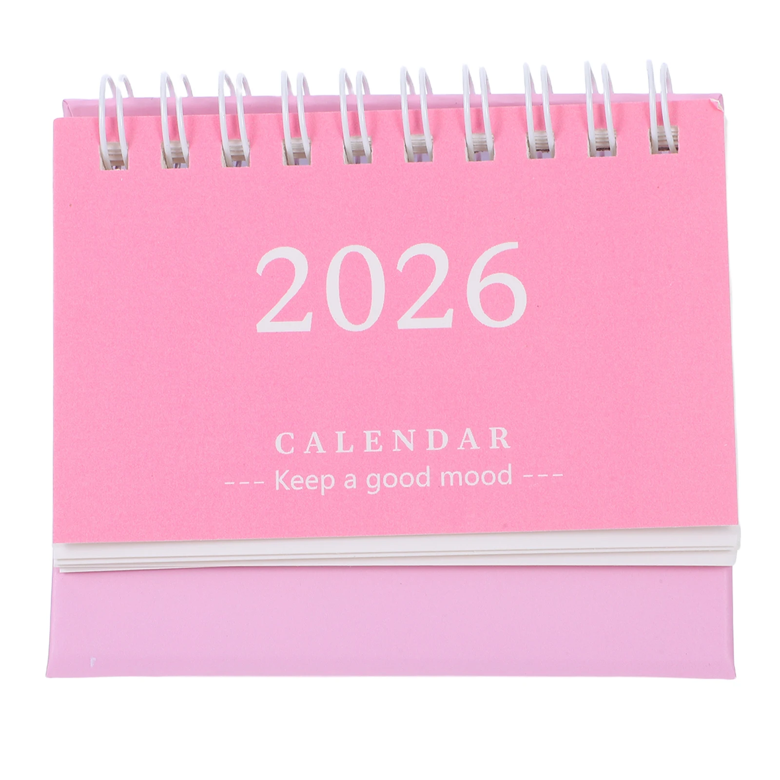 

Mini Desk Standing Flip Desktop Thick Paper Compact Foldable Office Home Decor Simple Solid Color Planner For Scheduling Notes