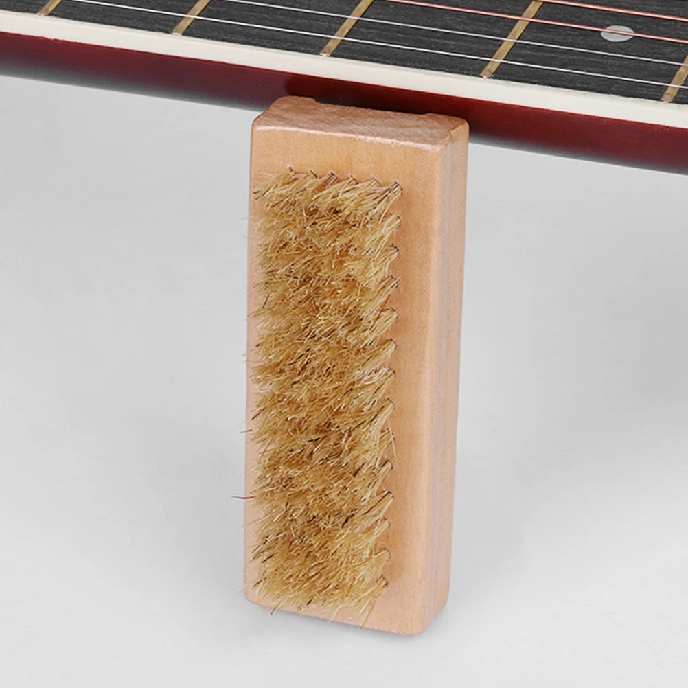 

Double-Sided Guitar Cleaning Brush Wooden Handle Fretboard String Brush Paintbrush Cleaner Multipurpose Musical Instrument