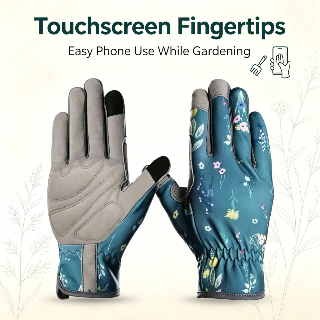 Microfiber gardening gloves with puncture resistant design and breathable structure for effective hand protection in garden work